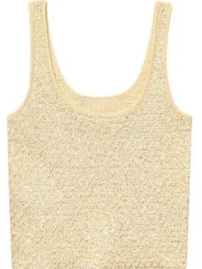 Zara yellow Knit sequin Tank Top